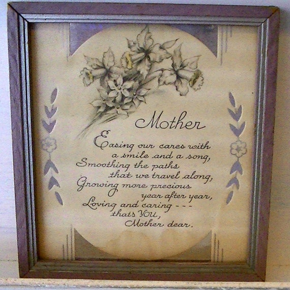 Vintage Mother Poem Poem for Mother Mother's Day