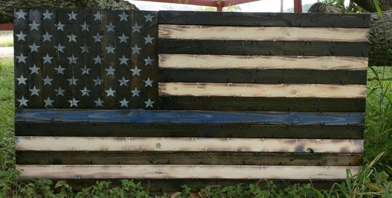 Colored Lines On American Flag Thin **ANY COLOR** Line Rustic American Flag by CowboyCapitalSigns