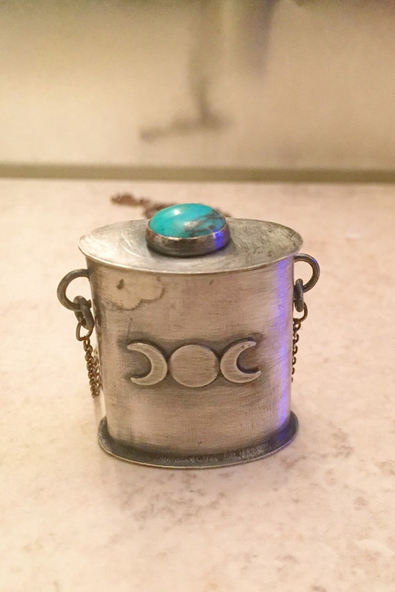 Box necklace stash necklace pill necklace boho jewelry