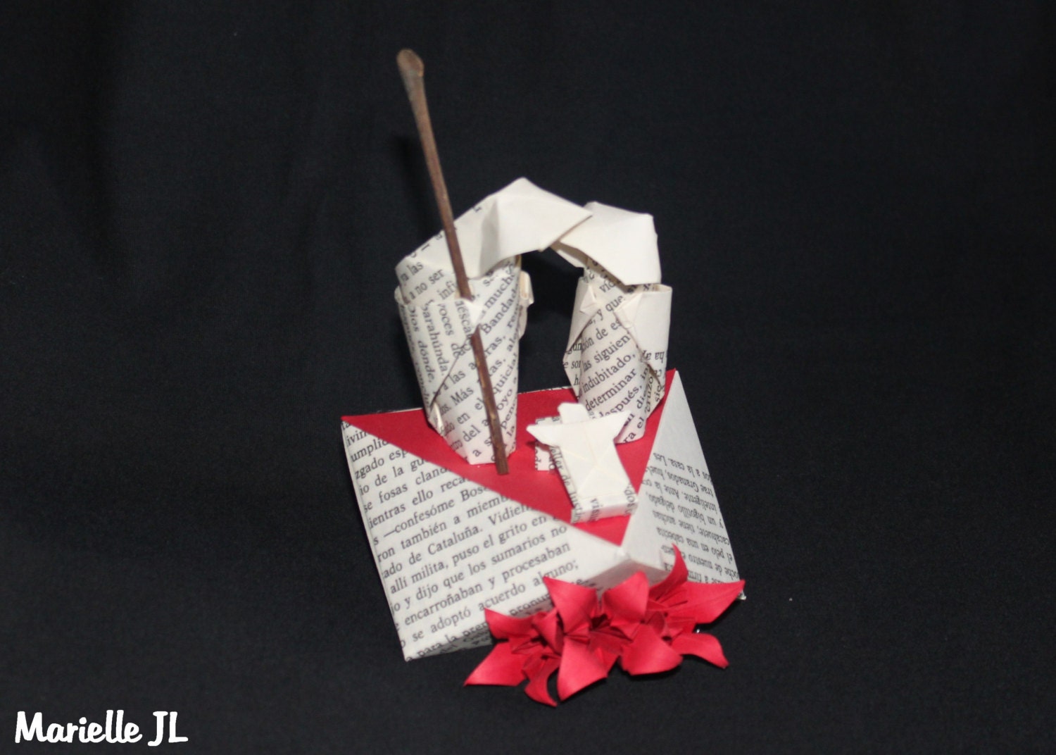 origami white nativity set