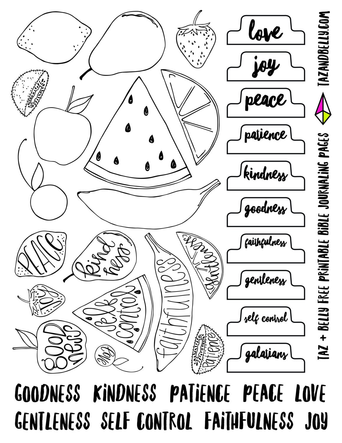 Fruit Of The Spirit Pages Cut Outs Coloring Pages