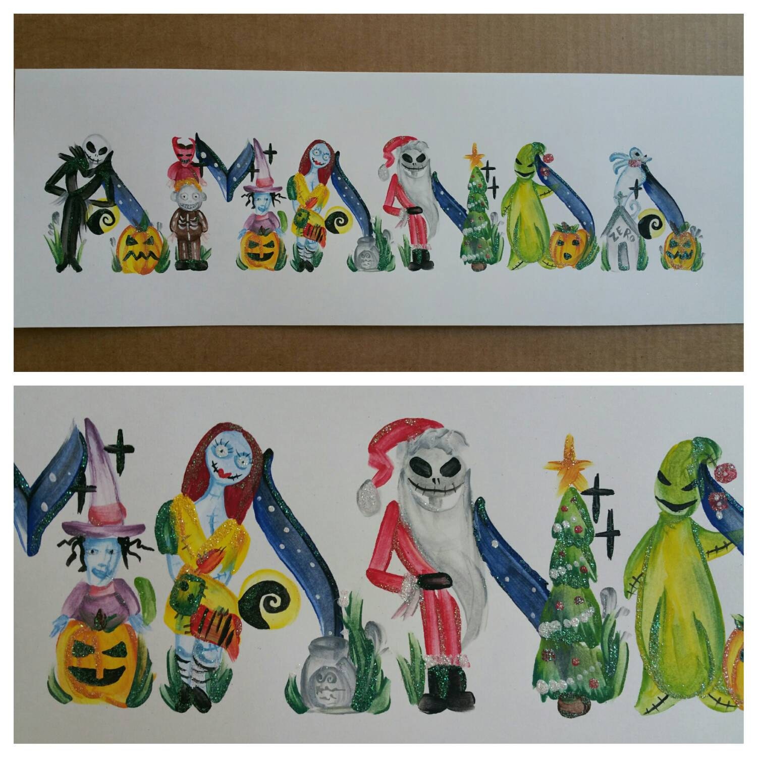 Custom Nightmare Before Christmas Name Painting One of a