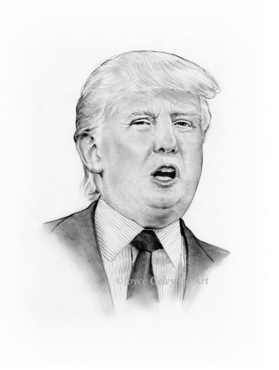 Donald Trump Celebrity Pencil Portrait Pencil by CountryArtStudio