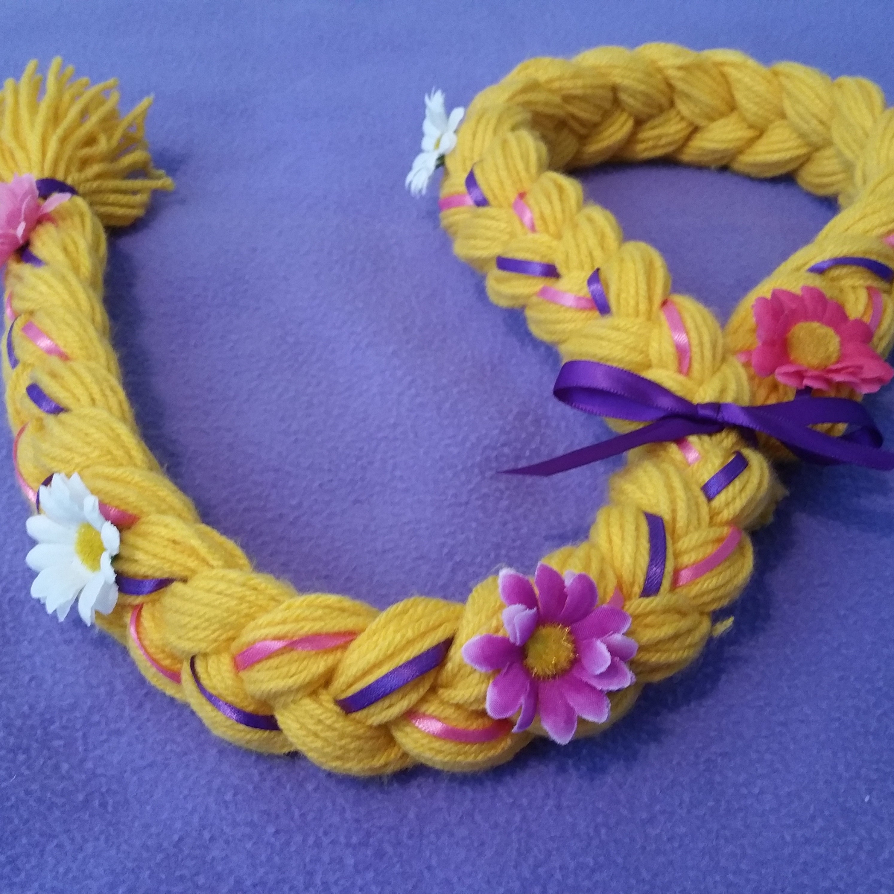 Disney Inspired Tangled Rapunzel Braid Adjustable Yarn Hair