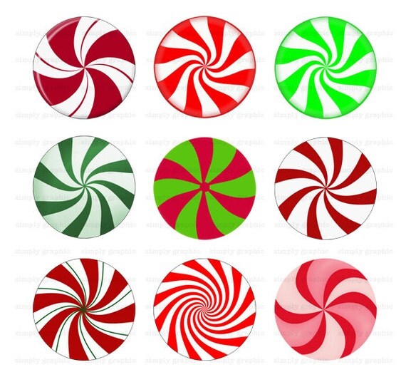 Peppermint Candy Digital Collage Sheet 1 by SimplyGraphicStore