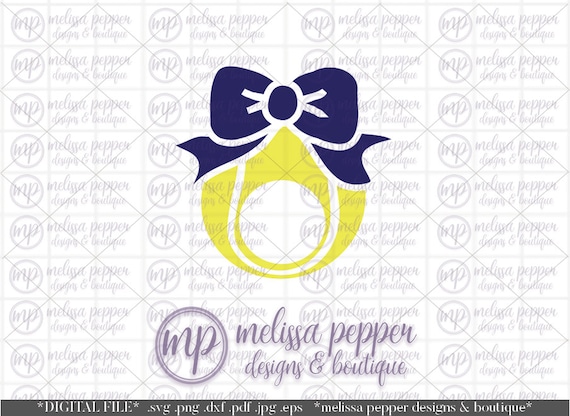 Download Tennis Ball Monogram with Bow Digital File by ...