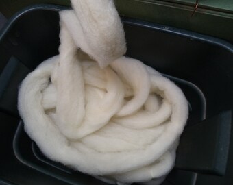 White Washed Texel Wool Roving 4 oz each,