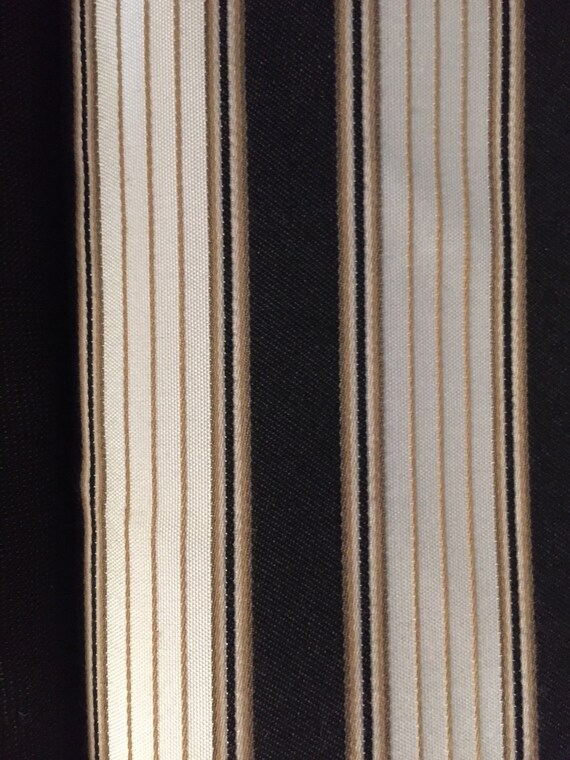 Black and Tan Stripe Upholstery Fabric by the Yard