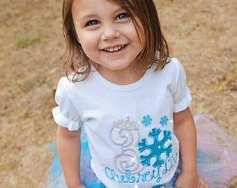 Frozen Birthday Shirt-Snowflake Birthday Shirt-Disney Trip-Personalized Shirt-Birthday Shirt-Princess Shirt-Princess Crown
