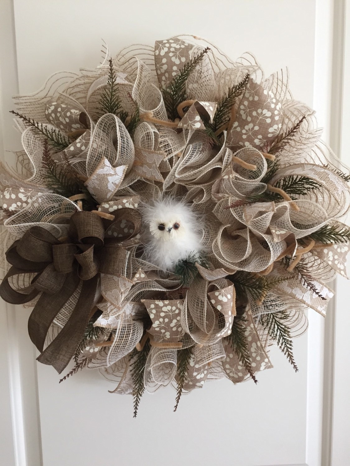 Owl Deco Mesh Wreath
