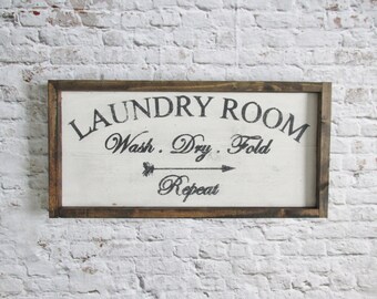Laundry Room Sign. Wood signs. Wooden sign. Rustic signs. Farmhouse decor. Rustic decor. Laundry art. Laundry decor. Wood Wall Art.