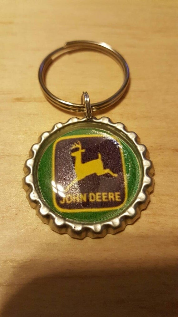 John Deere keychain by KayTrinkets on Etsy