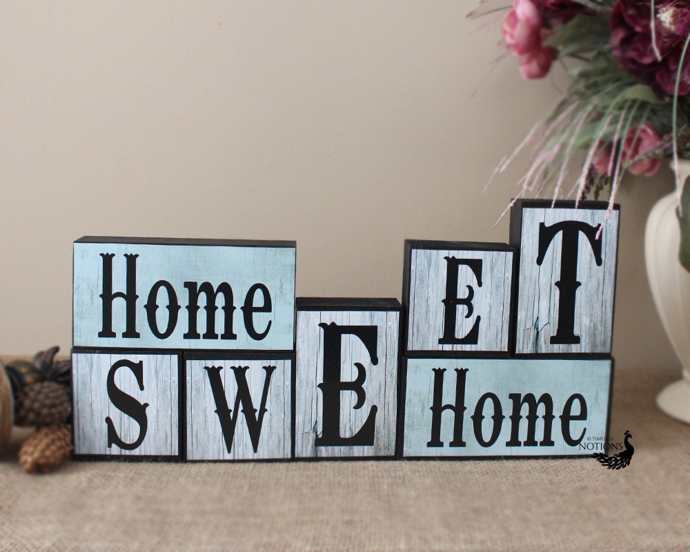  Home Sweet Home Wood Blocks Mantle Decor Wooden Letter