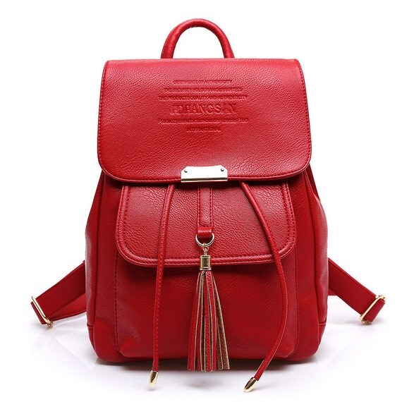 Items similar to leather backpack, school backpack, girl backpack，Large ...