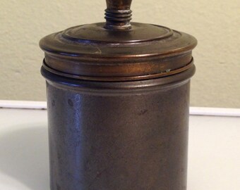 Vintage Chase Copper Round Jar 1930s Art Deco Machine Age