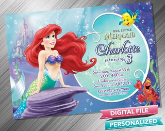 Ariel invitation | Etsy