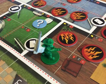 Flash Point POI carrier, flames and hazard 3d printed pieces