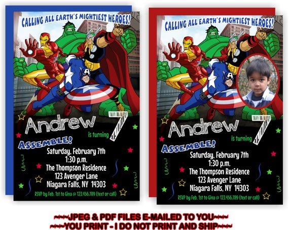 Avengers Party Invitations Printable Free 6