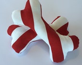 plush candy cane dog toy