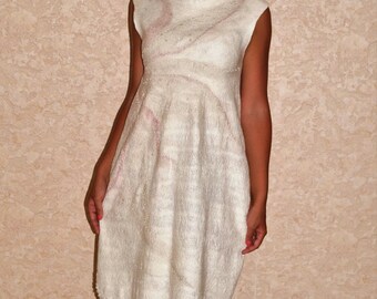 Dress nunovojlok "cream" Felted dress "Cream" sold