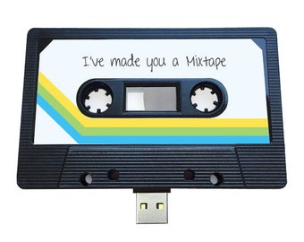 4GB/8GB/16GB USB Authentic Mixtape-Retro Personalized- Quirky Gift - Music Lovers, Present, Boyfriend, Girlfriend, 90s, Flash Drive