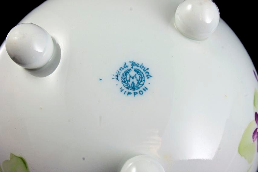 Antique Nippon Footed Bowl with Underplate Morimura Bros.