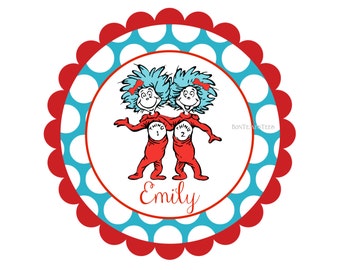 Thing 1 and Thing 2 Shirt or Iron on Transfer, Custom Digital File or Tshirt, Thing 1 and Thing 2 Girl Design