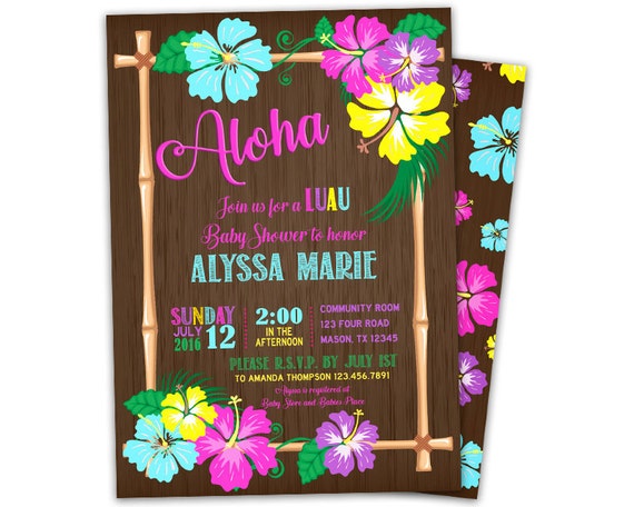 Baby Shower Hawaiian Invitations 9