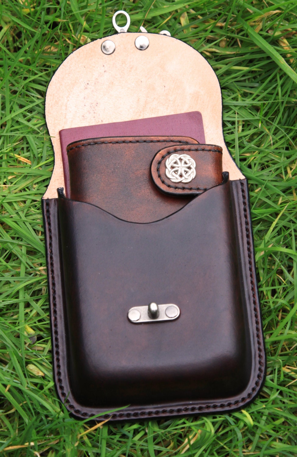 Handmade Leather Belt Pouch Dark Brown