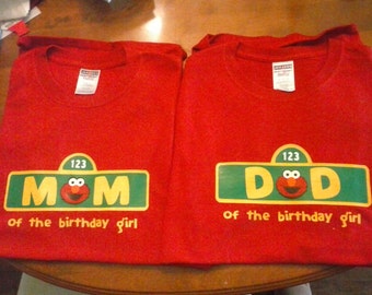 Mom and Dad Elmo Sesame Street family shirt