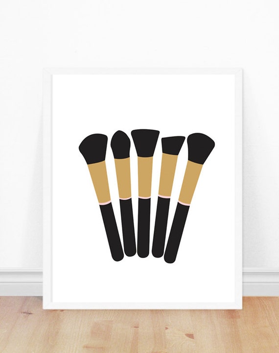 Makeup Brushes Print Makeup Brush Art Print Fashion Print