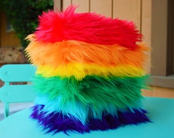 Rainbow Pack of Faux Fur Fabric, Fur Fabric, Craft Fur, Fur Craft Squares, Fur, Faux Fur, Fake Fur, Shag Fur, Shag Fur Fabric, Mongolian Fur
