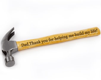 Personalized Hammer,Engraved Hammer,Thanks Dad Hammer Gift,Father Of Bride Hammer,Gift For Him,Groomsmen Hammer,Father's Day Gift