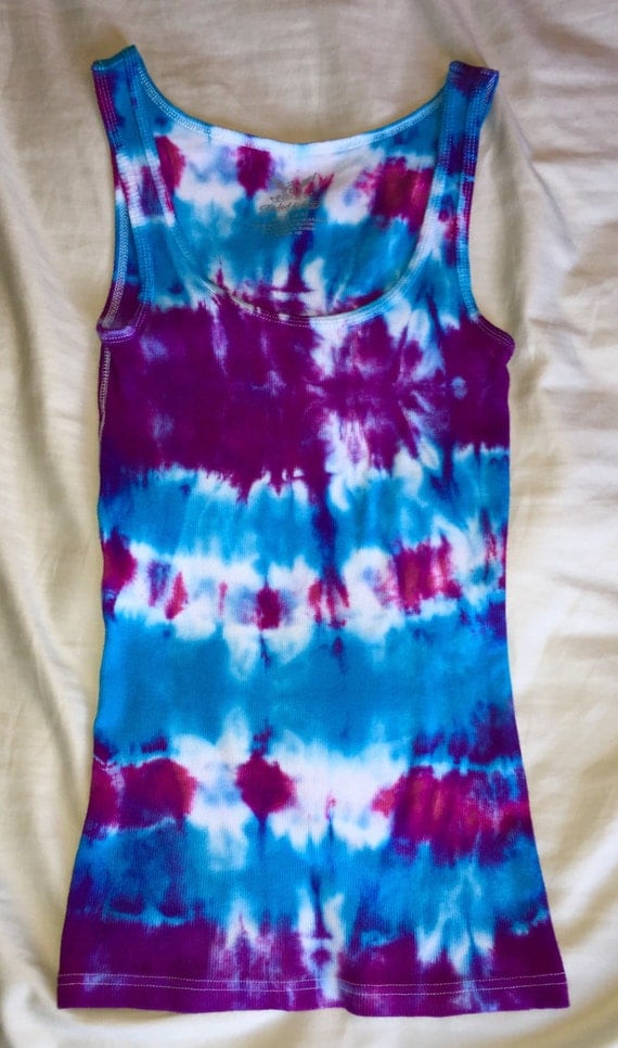 Tie Dye Tank Top Womens Small Purple and Blue