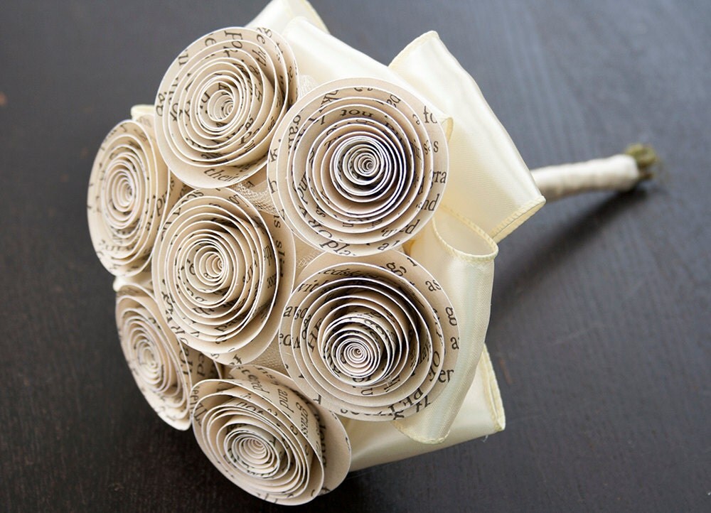 Book Page Bouquet Book Themed Wedding Paper Flower Bouquet