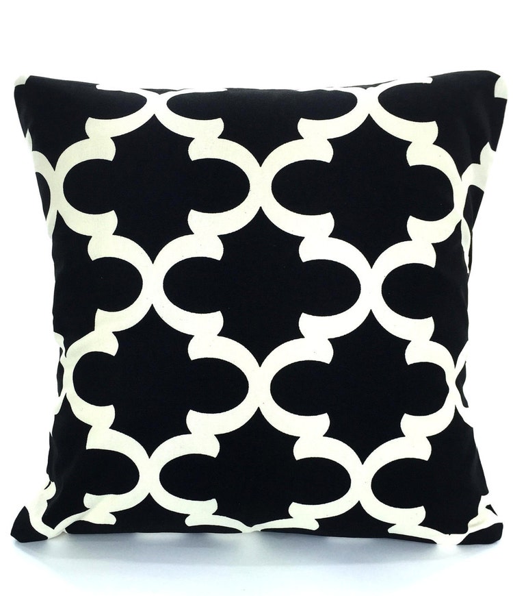 Black Cream Decorative Throw Pillow Covers by PillowCushionCovers