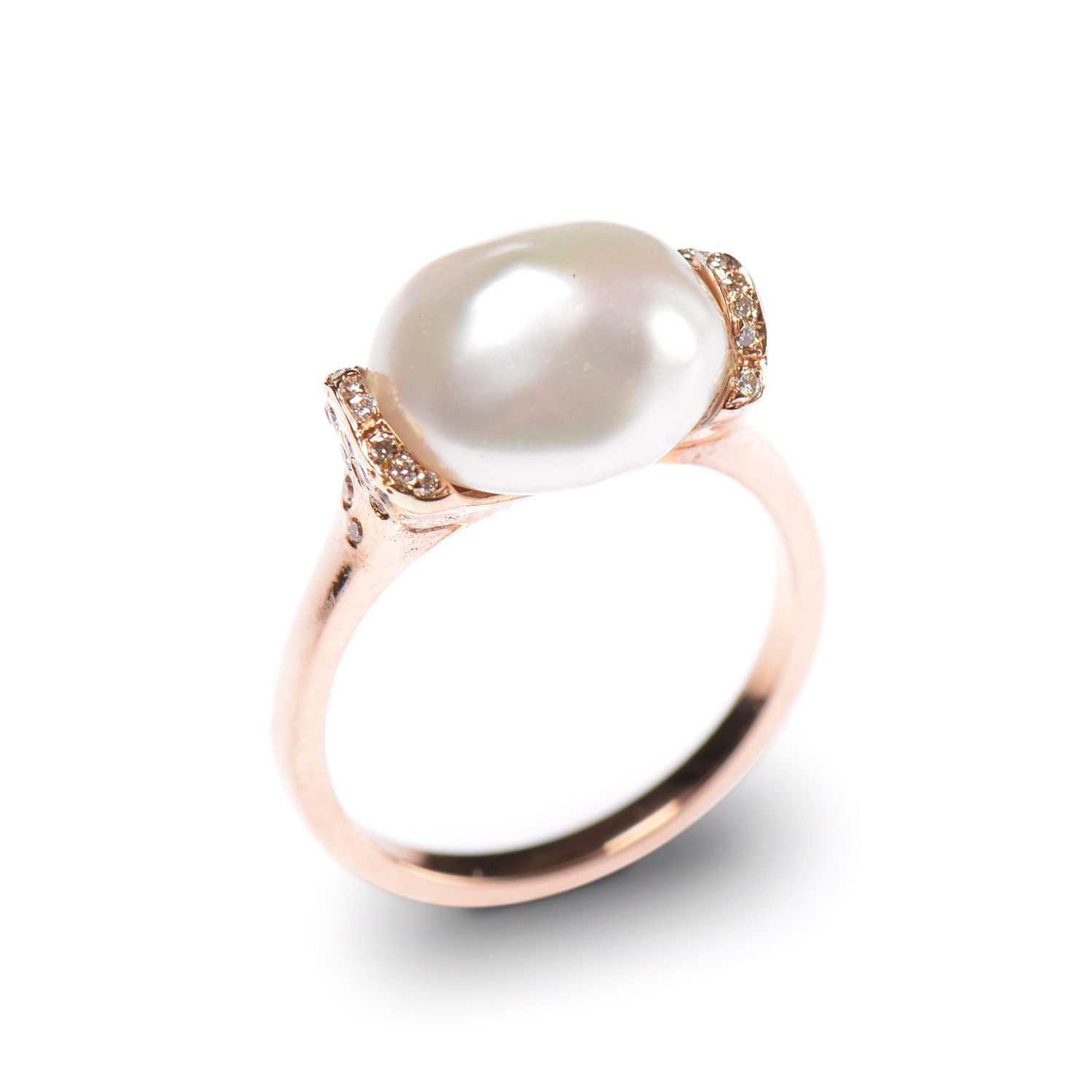 Keshi Pearl Ring Baroque Pearl Ring One Of A Kind Pearl
