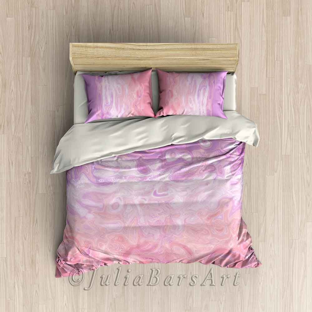 Blush Pink Duvet Cover Abstract Bedding Set Comforter