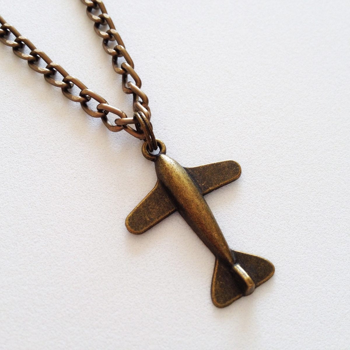 AIRPLANE Necklace Plane Pendant Charm Chain Necklace by ZAHUCZKI