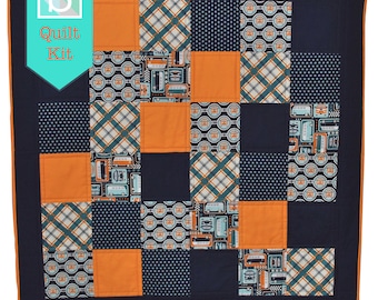 Quick & Easy/Beginner's Quilt Kit in Riley Blake's Keep On Groovin' - Craft Kit, Boy's Quilt, Make Your Own Quilt