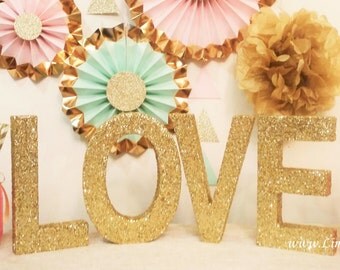 LOVE Sign Wood Letters, Bridal Shower Decorations, Wedding Sign, Wedding Centerpiece, Photo Prop, Love Sign, Sweetheart Table Decor