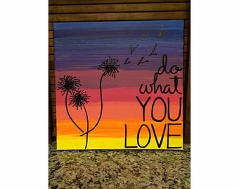 Items similar to Black and gold love canvas painting on Etsy