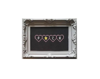 F*ck framed cross stitch