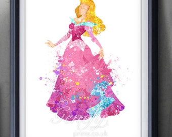 Disney Princess Aurora Sleeping Beauty Watercolor Poster Print - Watercolor Painting - Watercolor Art - Kids Decor- Nursery Decor