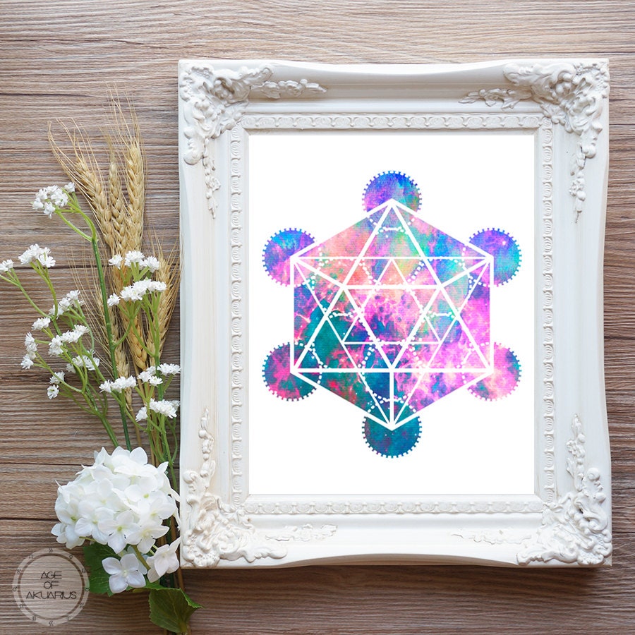Icosahedron Sacred Geometry Digital Download Print Boho Print