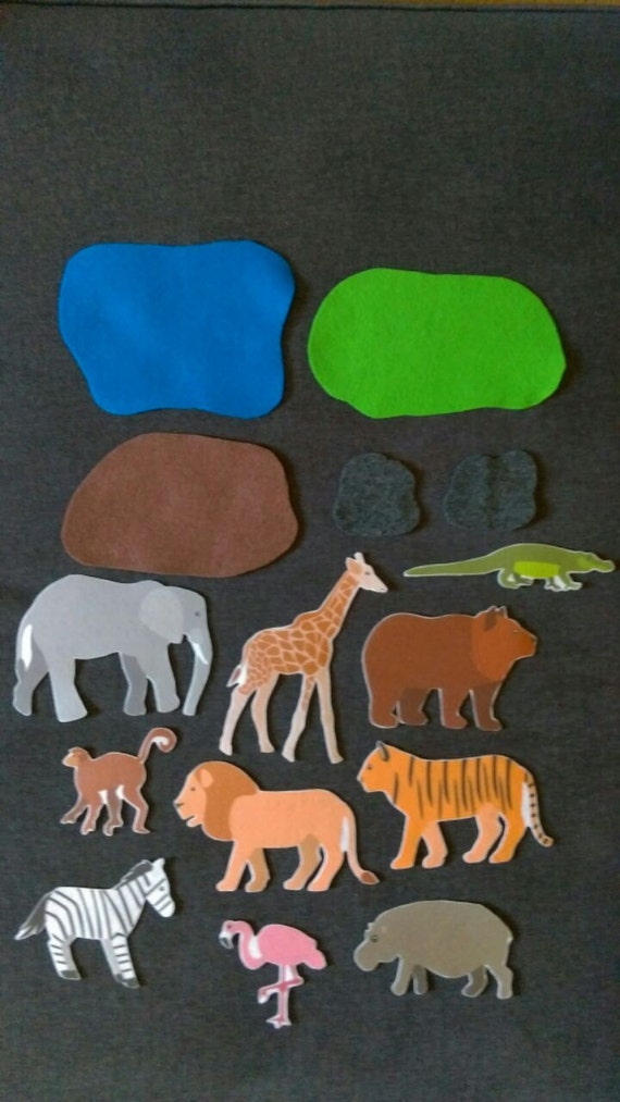 Zoo Animal Felt Set // Flannel Board // Animals// Zoo