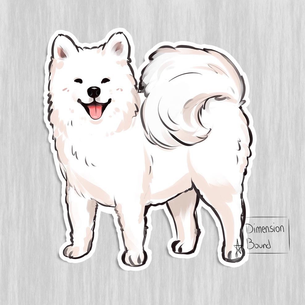 aesthetic sticker samoyed sticker art decal dog sticker