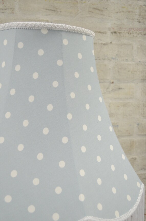 Lampshade duck egg blue polka dots standard by ShadowbrightLamps