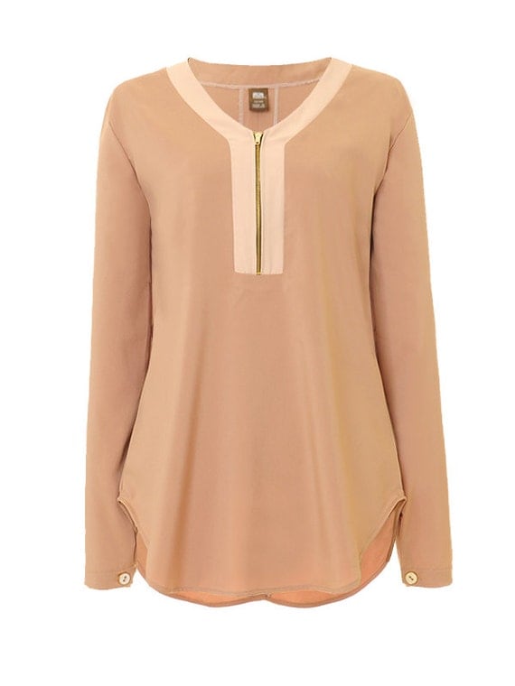 beige top long sleeve