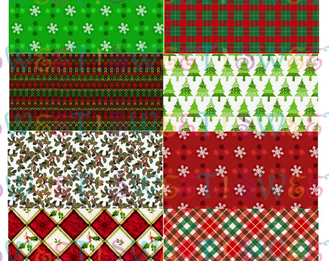 Edible Christmas Plaid, Holly, Tree, Knitted or Snowflake Pattern Sheet - Wafer Paper or Frosting Sheet